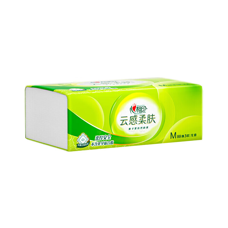 心相印DT18098(箱装)云感88抽16包装三层立体压花塑装纸M码高清大图