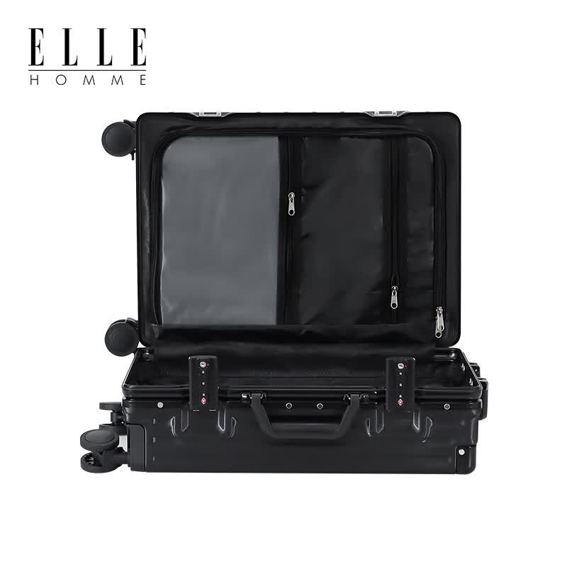 ELLE HOMME防摔铝框万向轮密码锁旅行箱 EH231526英寸（星曜黑）（单位：只）高清大图