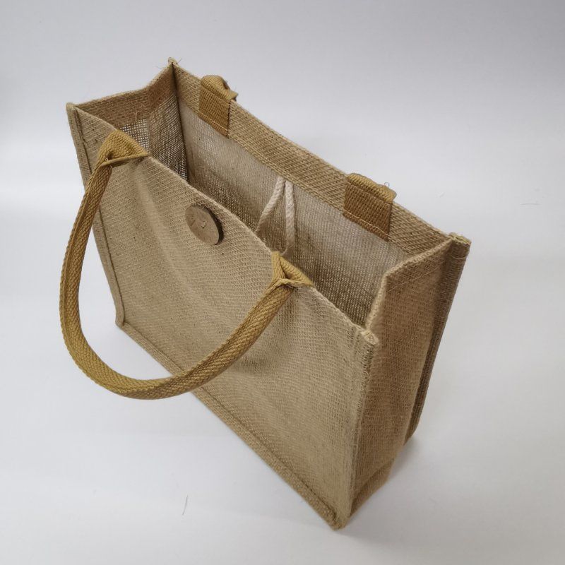 横款30宽26高11侧无印同款muji黄麻简易收叠购物袋环保编织日式手拎袋