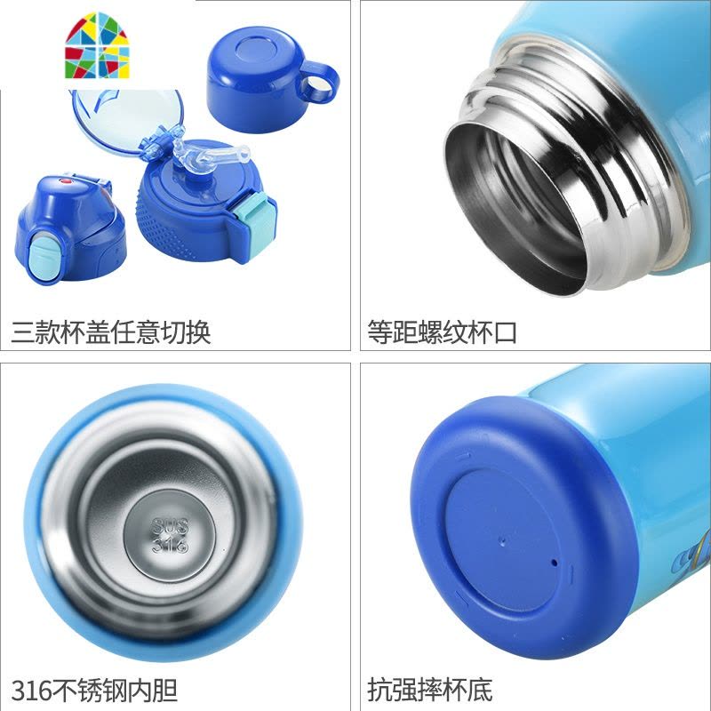 封后儿童保温杯带吸管两用防摔宝宝男女水杯小学生便携直饮不锈钢水 警犬[304不锈钢豪华款]杯套+免费刻字+三盖+杯刷-仅图片