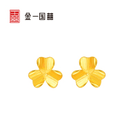 金一国囍花瓣朵朵精品耳饰女士黄金耳钉纯金礼送女友(计价)ABF011