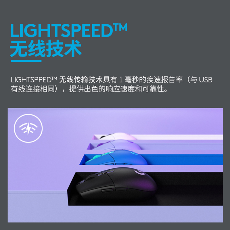 罗技(Logitech)G304电竞游戏无线鼠标USB接收台式机笔记本电脑通用电竞游戏吃鸡绝地求生神器吃鸡宏APEX紫色