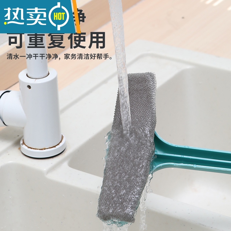 敬平免拆洗纱窗清洗器擦玻璃擦窗户网清洁工具家用高楼刮水器双面刷 绿色+橙色擦玻璃器高清大图