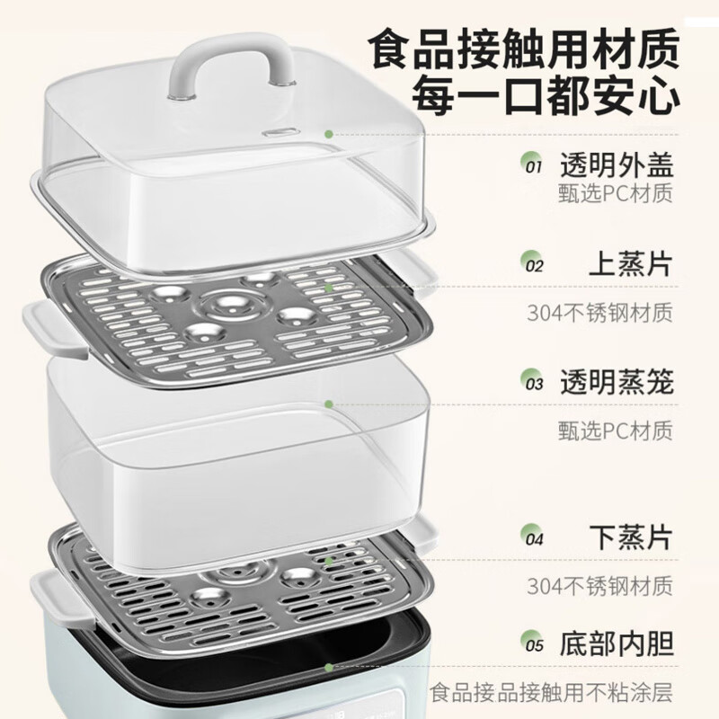 九阳 9.3L家用多功能电蒸锅两层ZD20-GE620高清大图