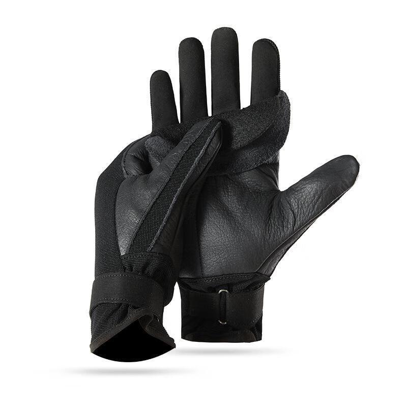 速降训练手套绳抢险救援装备户外战术手套耐磨速降皮黑色均码