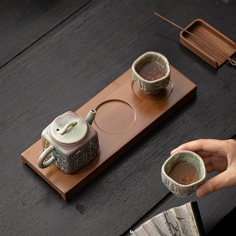 苏氏陶瓷(SUSHI CERAMICS)遇见敦煌觉悟茶具套装一壶两杯配干泡盘