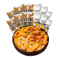 阿宽红油面皮椒麻味110g*10袋装 袋装红油凉皮干拌面 方便面速食宽面条 擀面皮早餐夜宵 充饥饱腹泡面