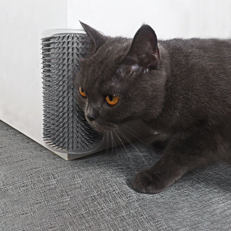 猫蹭痒器猫咪墙角抓痒蹭毛器猫刷挠痒痒器蹭脸器 加长款 粉色