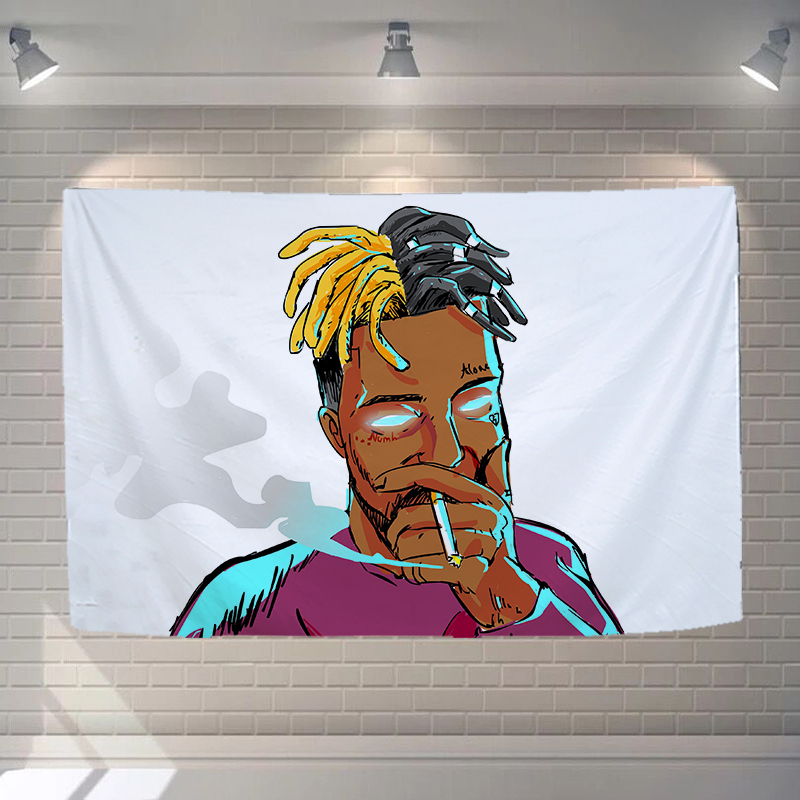 汐岩HIP说唱歌手Tentaction潮流背景布RAP房间酒吧夜店背景墙布 XX07【2.2*1.5米】送灯规格1