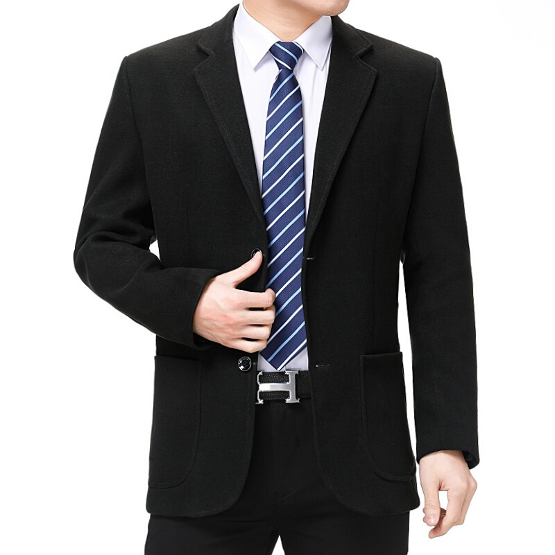 梵克公牛中年男士西装毛呢外套春秋新款男士单西服休闲爸爸上衣官方男装