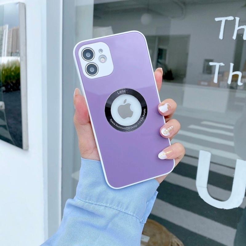 苹果12手机壳iPhone11pro漏标钢化玻璃XSMAX全包78plus防摔XR新款 深紫色(漏标玻璃)送钢化膜 苹果
