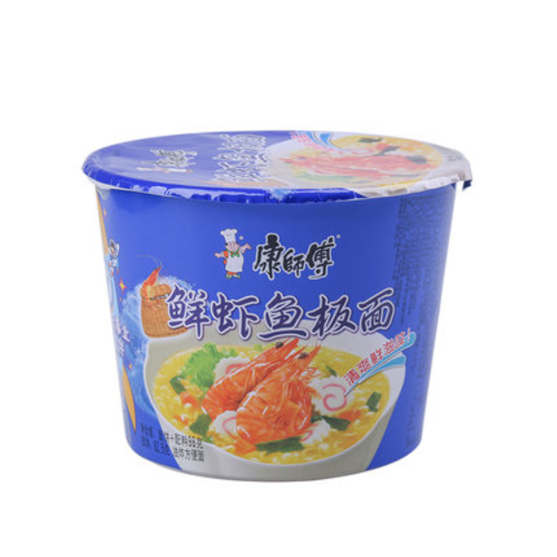康师傅经典鲜虾鱼板面101g*12桶整箱
