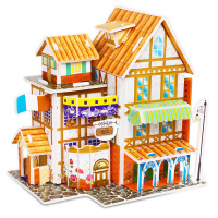 儿童益智3d立体拼图纸质玩具热卖房屋飞机建筑模型 亲子家庭智力游戏男童女童趣味拼图-款式随机发