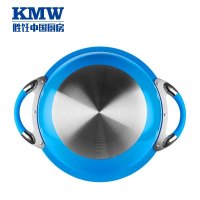KMW绿鼎汤锅(宝石蓝)Gpotl21-14 304不锈钢汤锅 26cm 煎炒炸煮多用多功能锅具 绒光工艺 炫彩易清洁