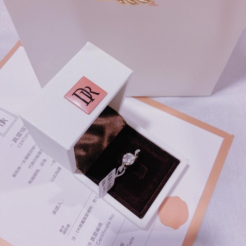 DR仿真莫桑石BELIEVE典雅1克拉求婚结婚道具钻戒生日礼物女戒指女 扭臂六爪[无包装]