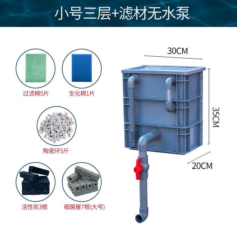 鱼缸鱼池过滤箱周转箱过滤家用水循环系统锦鲤上过滤自制滴流盒