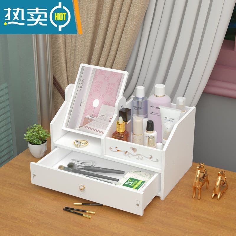 敬平镜子化妆镜折叠台式便携随身高清学生宿舍公主女大小号桌面梳妆镜 猫耳朵化妆镜40CM便携式用镜图片