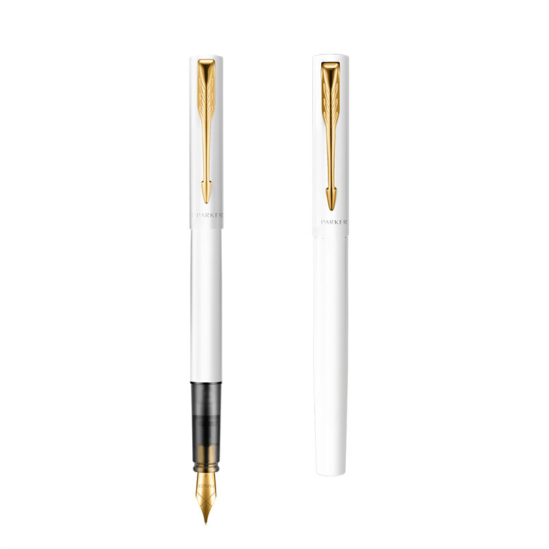 派克(PARKER)威雅XL入门级白色金夹墨水笔