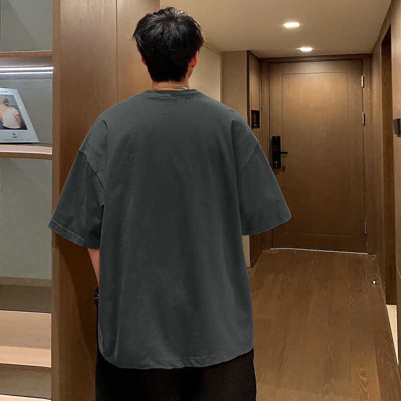 [1.5折价29元]唐狮男士t恤短袖男t恤短袖t恤男短袖男士短袖男前胸印花短袖T恤