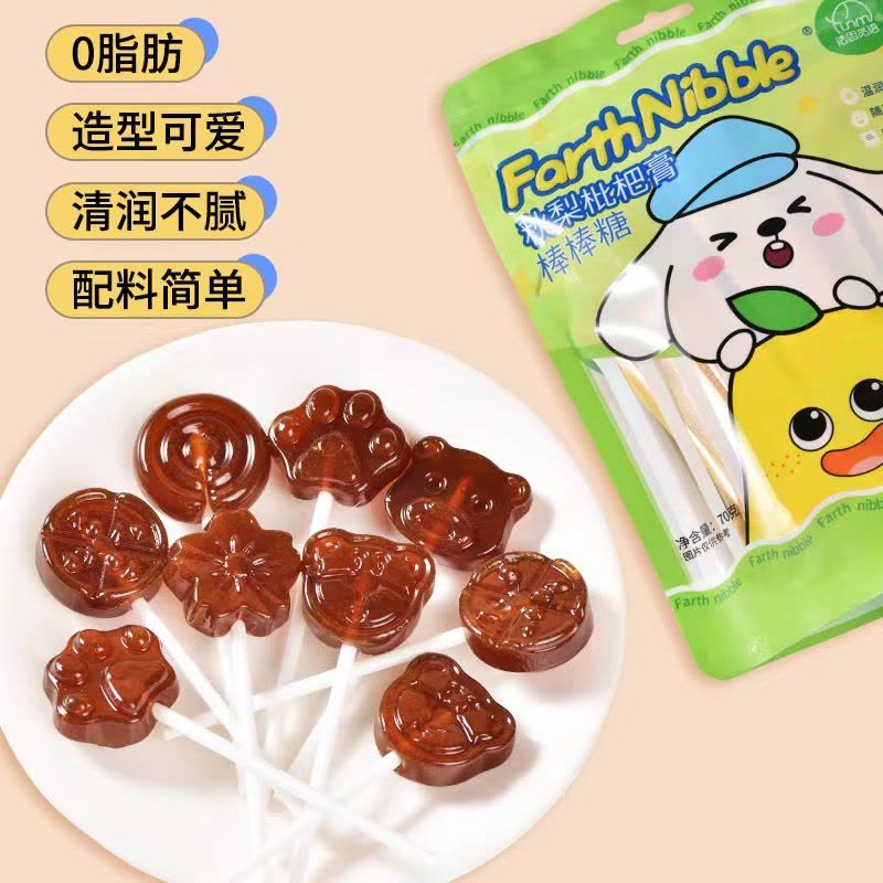 法思觅语 秋梨膏12支*6袋 棒棒糖清润不腻解馋休闲零食小吃儿童宝宝健康营养糖果官方正品图片