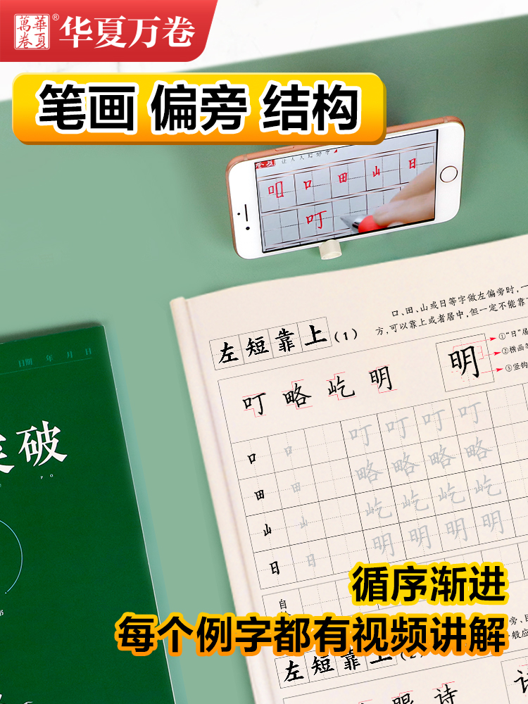 [志飞5本+加赠中性笔芯] [正版]志飞习字高效练字帖49法硬笔楷书初学者入门临摹速成教程套装控笔训练基础大学生钢笔正楷高清大图