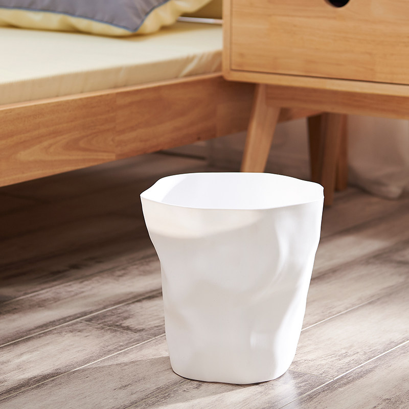 绵冠北欧家用无盖垃圾桶日式创意卫生间客厅卧室厨房塑料垃圾筒高清大图
