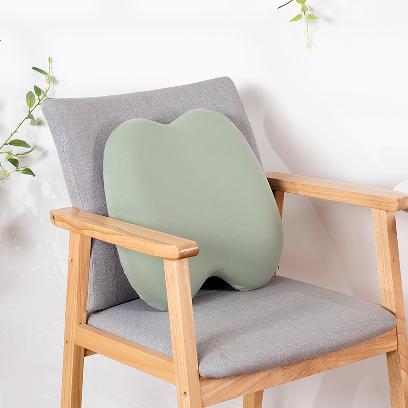 简约全棉靠垫办公室腰靠腰慢回弹记忆棉靠枕椅子靠背腰垫午睡枕