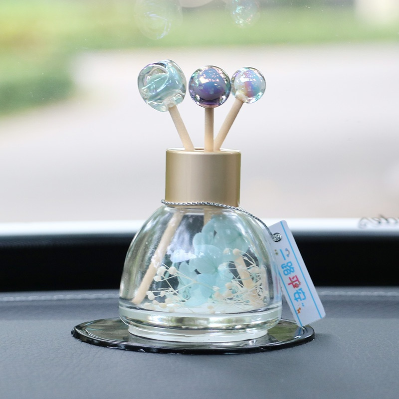 干花香水瓶蓝色汽车干花香水瓶车内香薰香氛车用装饰用品车载持久淡香