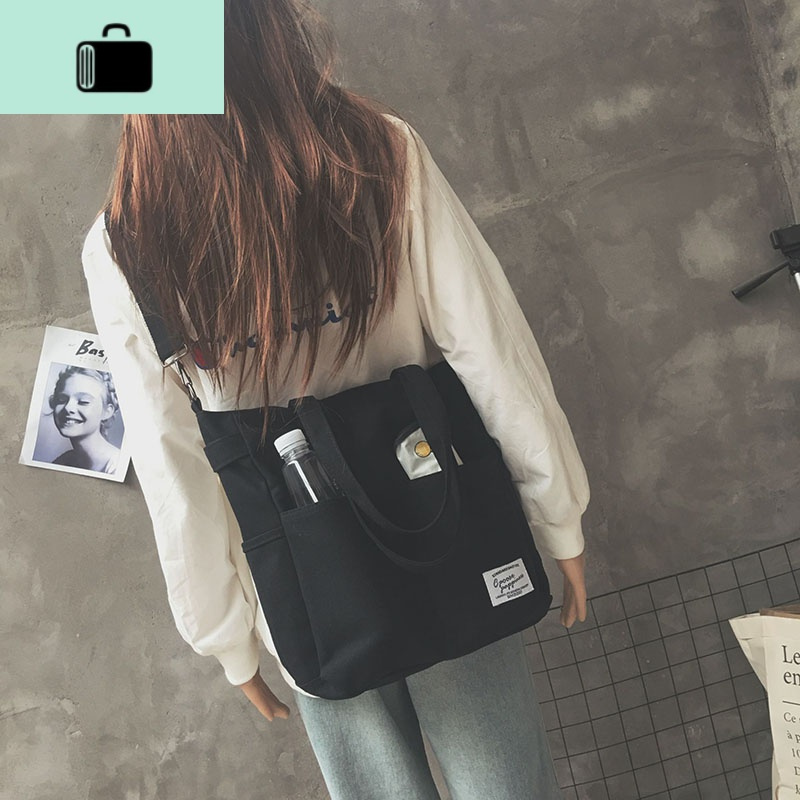 学院风包包帆布包女单肩学生韩版斜挎包女百搭ins布袋大容量日系NEW LAKE女斜挎包