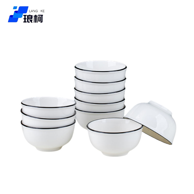 琅柯 陶瓷碗 黑线 6英寸高清大图
