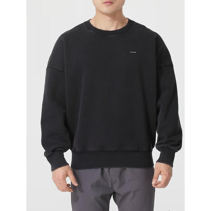 安德玛(Under Armour)男装 新款时尚潮流运动服保暖舒适宽松圆领休闲户外卫衣 1386553-001 黑色 XXL