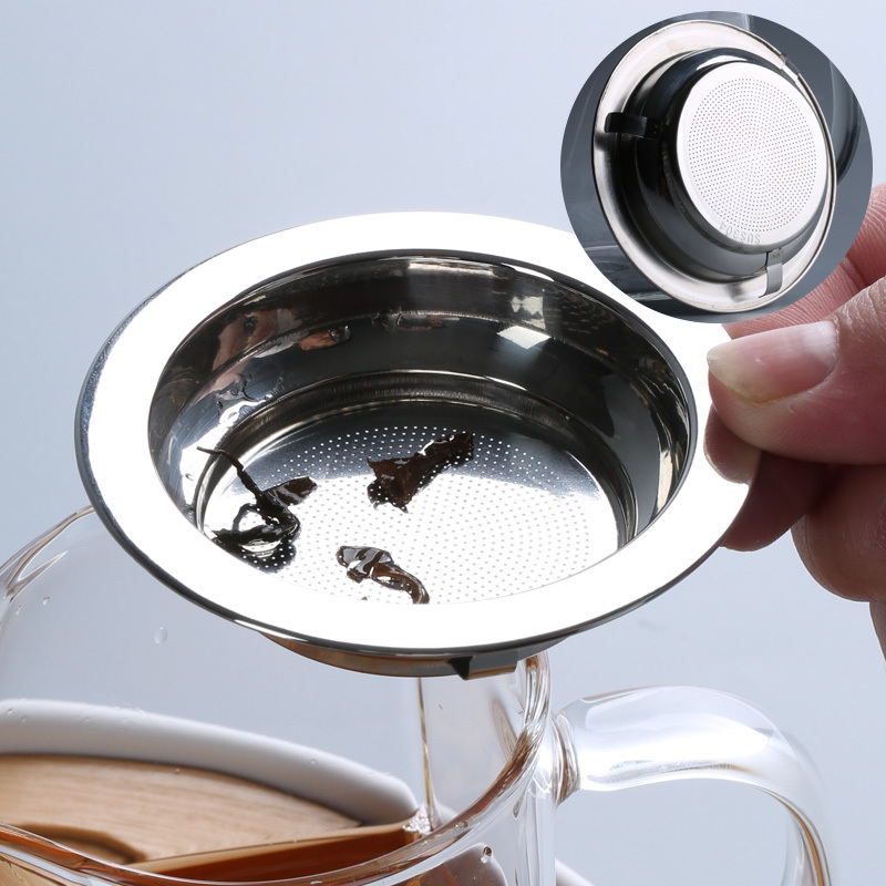 苏氏陶瓷透明玻璃公道杯家用耐热功夫茶具配件带不锈钢茶漏加厚