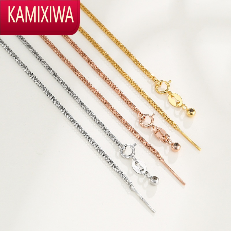 KAMIXIWA金项链女素链针式链肖邦链穿珠蛇骨链彩金锁骨毛衣链