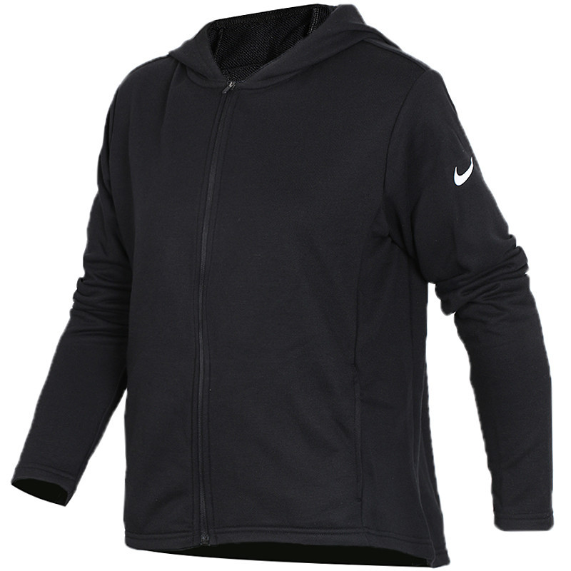Nike耐克女外套2018春季新款运动休闲跑步训练连帽夹克 889250-010