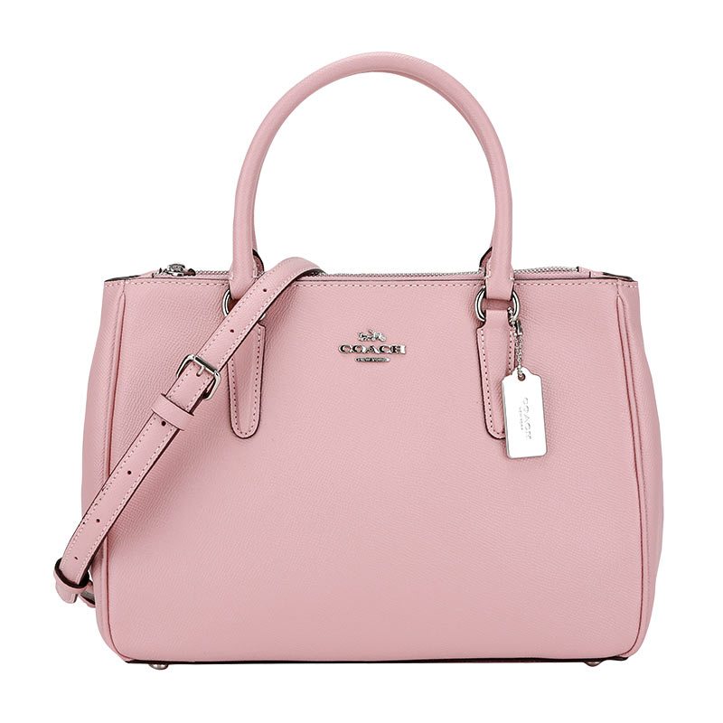 COACH 蔻驰 奢侈品 女士中号手提单肩斜挎杀手包粉色印花皮革
