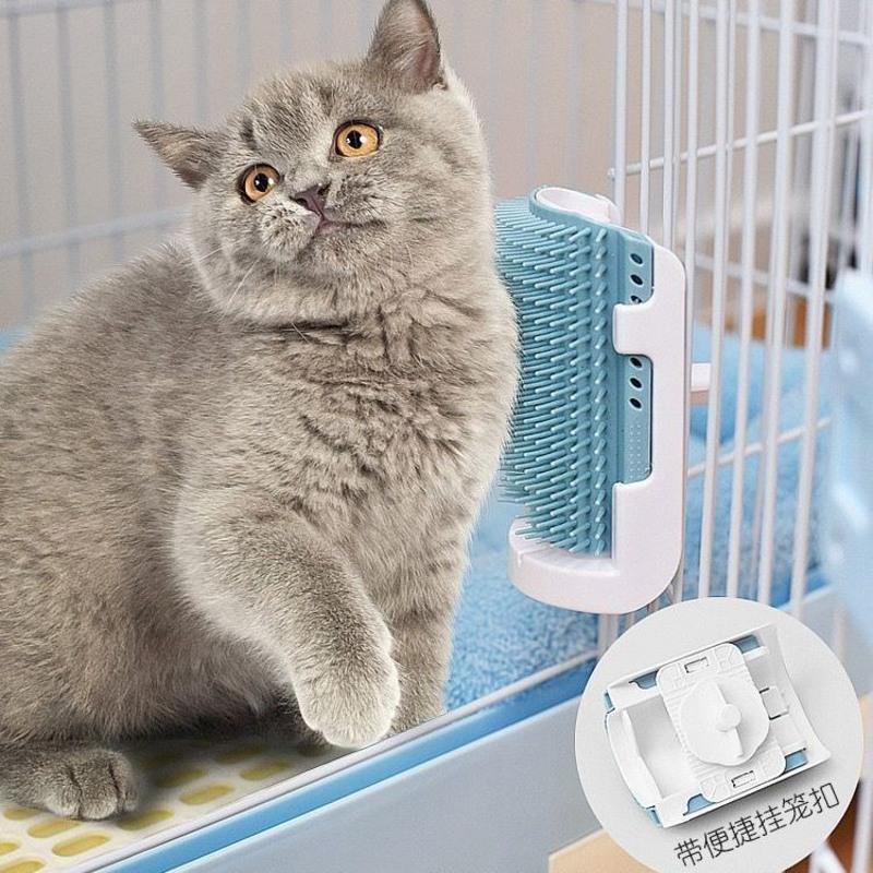 浅蓝色 猫墙角蹭毛器 升级版三合一猫墙角蹭毛器猫咪挠痒痒玩具蹭痒器宠物用品猫薄荷逗