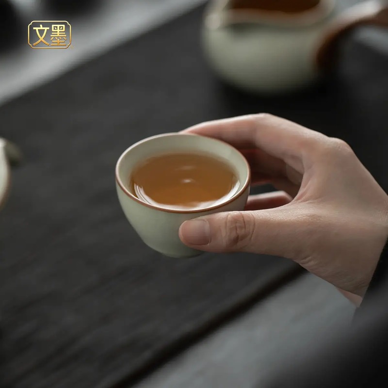 文墨汝窑自动茶具商务套装WMZD01高清大图