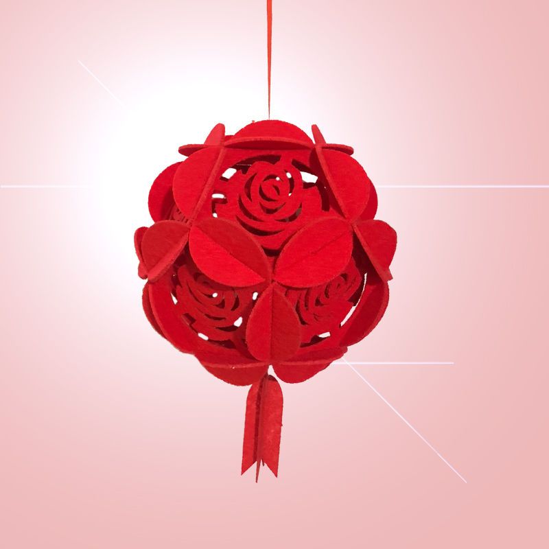 [促销]过年结婚用品灯笼婚房装饰布置花球挂饰红绣球春节新年绣球小