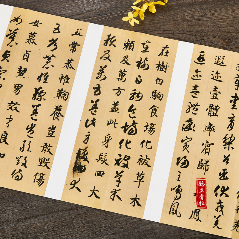 [正版] 智永真草千字文 附碑帖原尺寸拉页挂图 16开原碑帖原帖原大 智永书法简体旁注 草书毛笔书法字帖碑帖高清大图