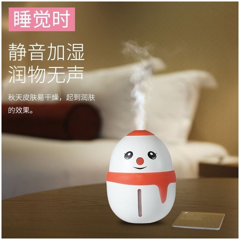 加湿器迷你静音夜光便携式卡通网红款办公卧室家用婴儿补水喷雾器|蓝精灵黄色