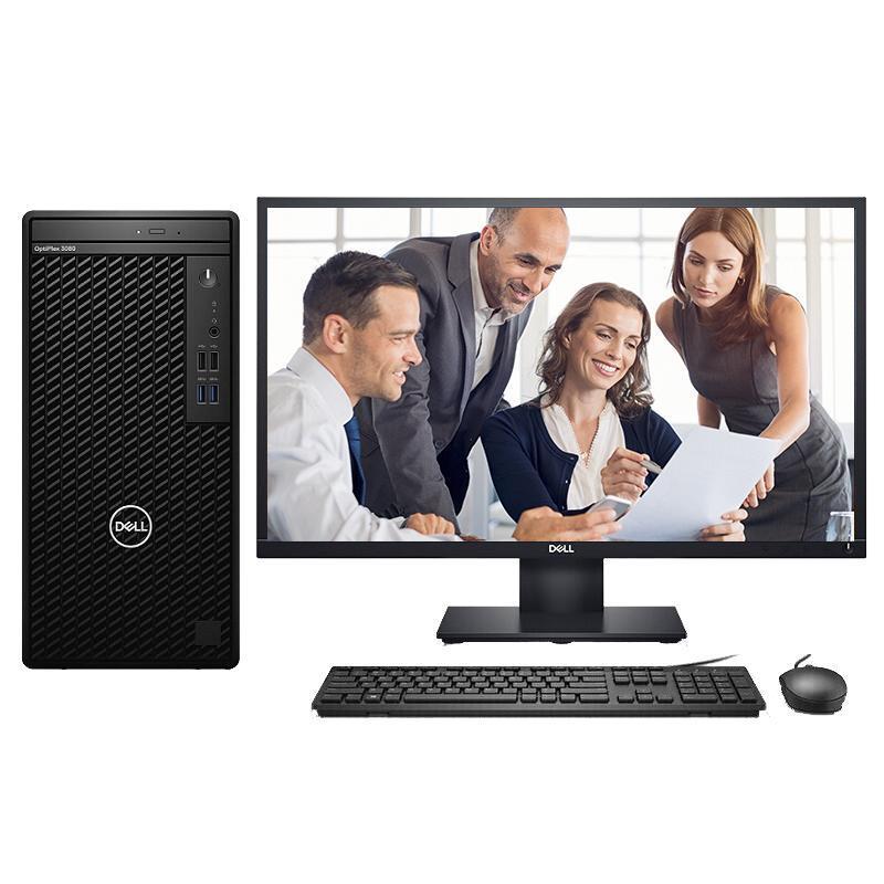 戴尔(Dell)OptiP 3080MT商用电脑整机 23.8英寸显示器 I3-10100 8G 1T+256G 2G独高清大图