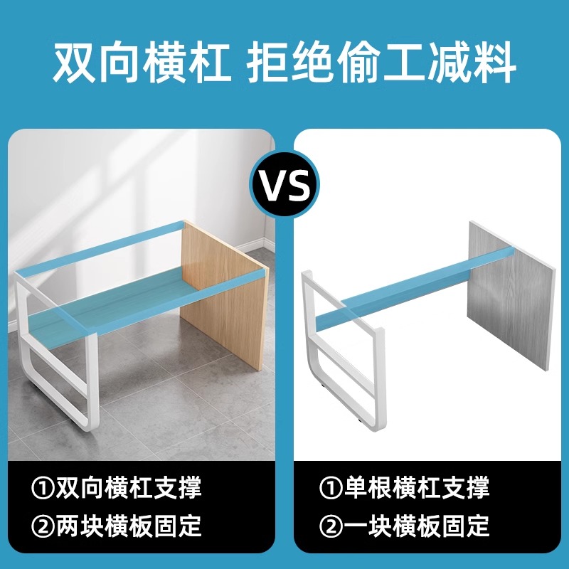 办公桌 [稳固钢架]140CM胡桃木色 140*50*74.5cm带抽屉高清大图