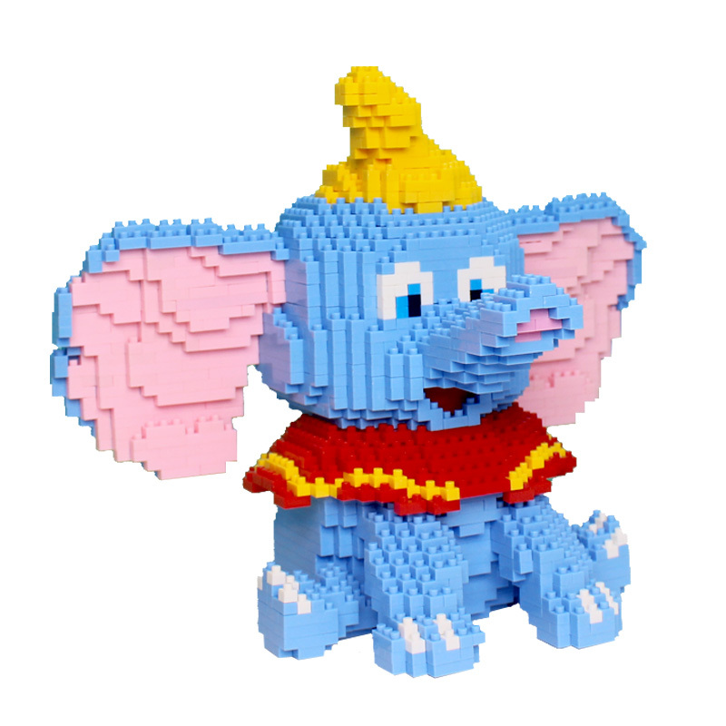 小颗粒拼装微粒钻石拼图儿童玩具卡通小飞象公仔 积木