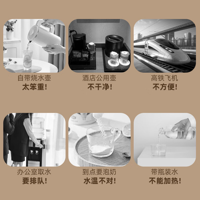 厨创妈咪高档保温杯USB加热车载恒温杯KT-B260 浅蓝色 260mL高清大图