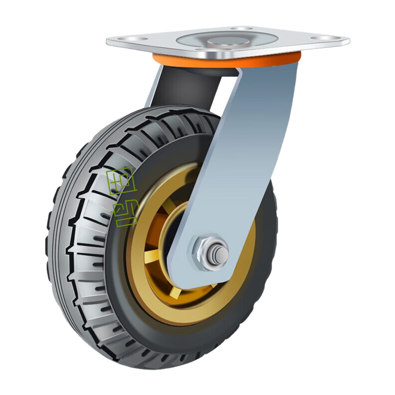 鸣固 手推车脚轮橡胶轮定向轮拖车万向平板车轮8寸定向轮1只TS015374101