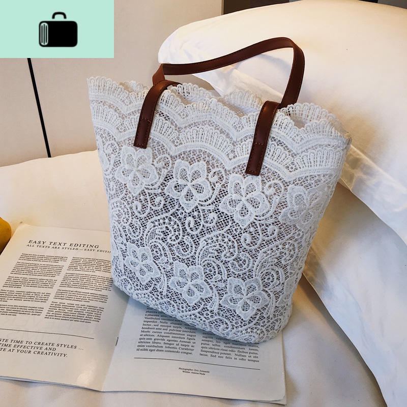 高级感洋气少女蕾丝手提大包包女2020新款潮时尚大容量气质单肩包NEW LAKE女士单肩包高清大图