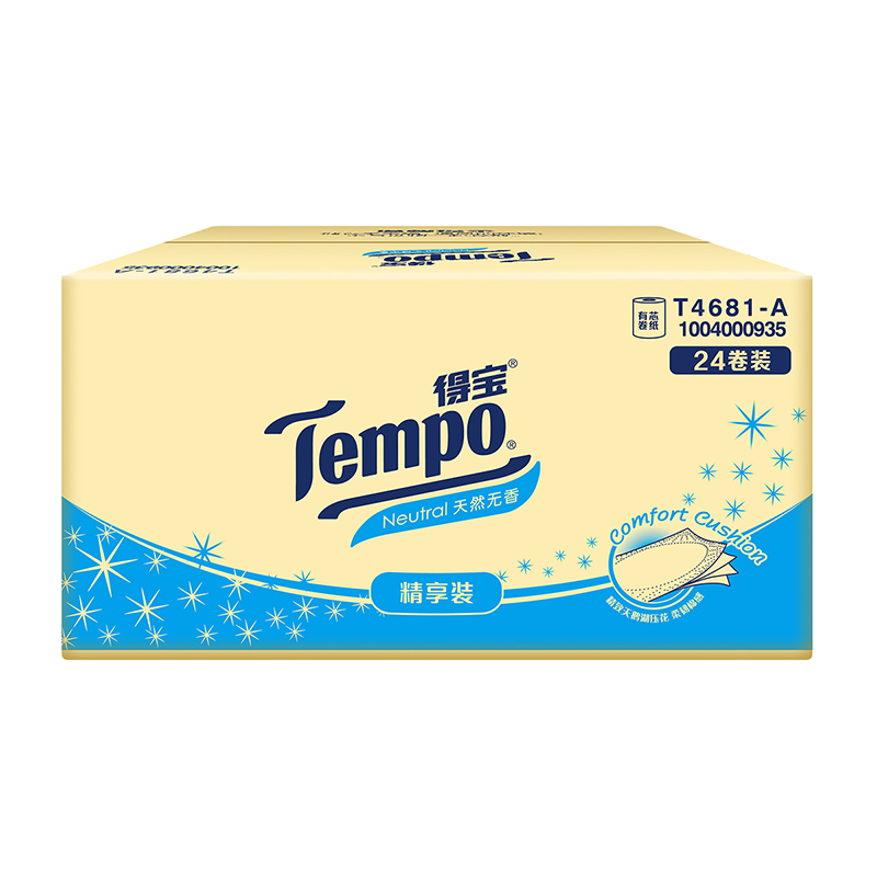得宝(Tempo) 卷纸 天鹅湖压花四层135g*24卷 卫生纸