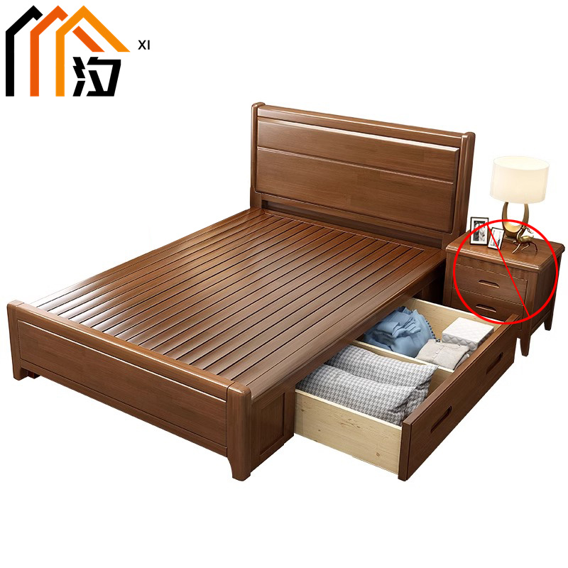 汐 实木床1.5米张高清大图