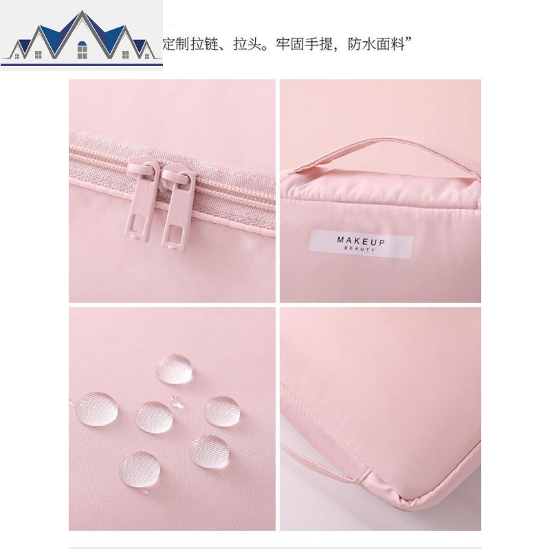 ins网红化妆包女便携超大容量多功能护肤品收纳箱简约小号洗漱袋 三维工匠收纳包高清大图