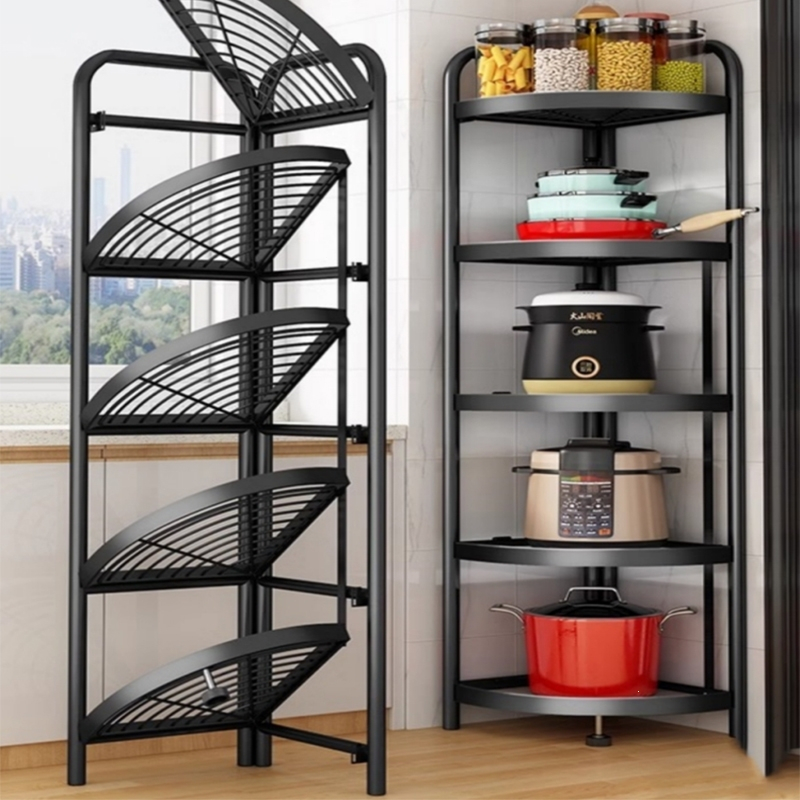 闪电客厨房转角置物架家用多层三角落地卧室卫生间浴室收纳架子调料
